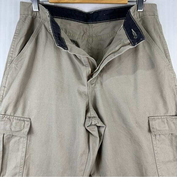 Wrangler Tan Cargo Pants Relaxed Fit Straight Leg Men’s 32 X 30 Y2K Dead Stock - Picture 4 of 7